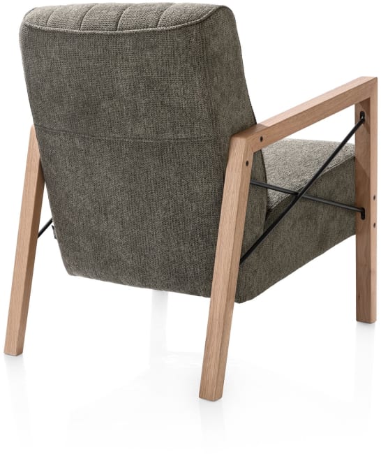 H&H - Cronos - Pur - fauteuil avec accoudoir en bois vintage clay / white / black