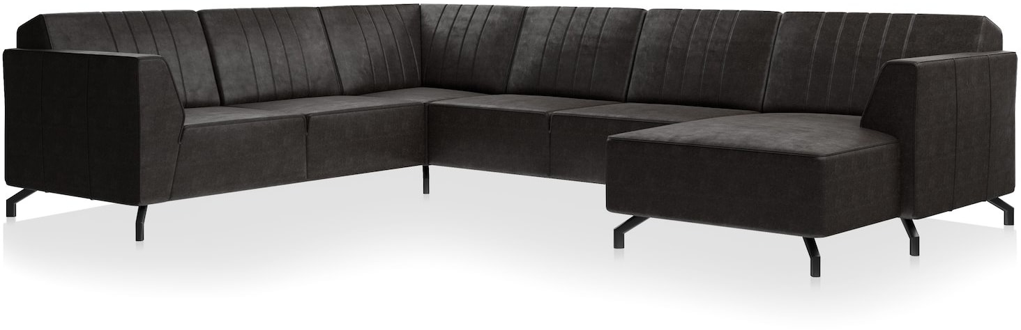 H&H - Olbia - Canapés - 2 places accoudoir gauche - partie d&#39;angle - 2 places sans accoudoir + meridienne droit