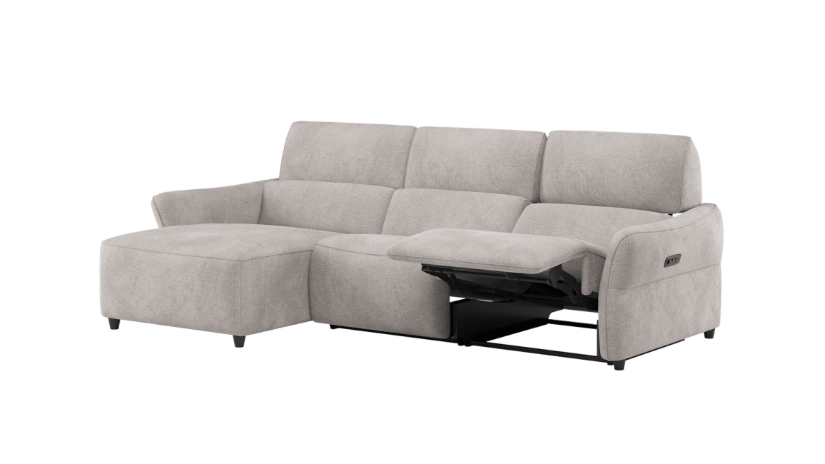 H&H - Maelys - Canapés - Meridienne gauche - 2,5 places accoudoir droit electrique