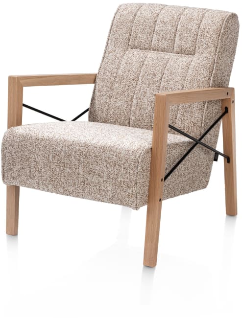 H&H - Cronos - Pur - fauteuil avec accoudoir en bois vintage clay / white / black