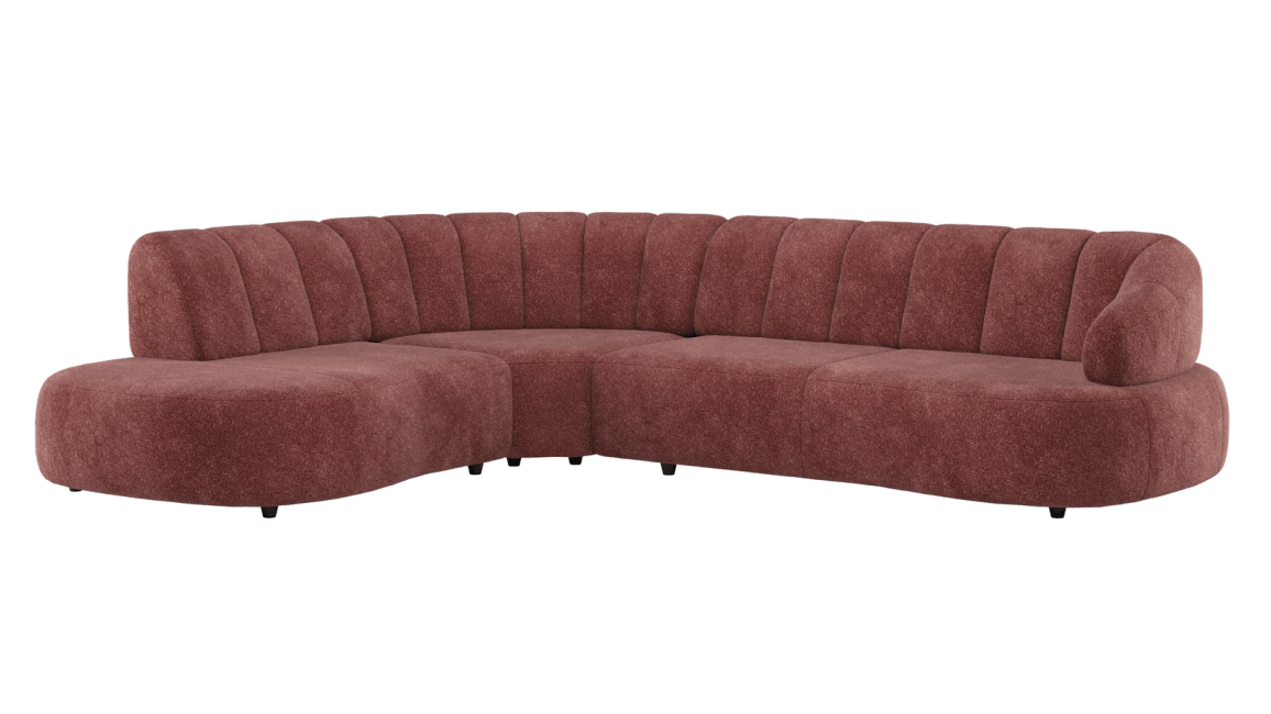 H&H - Coimbra - Canapés - Petite ottomane gauche fixe - grande element d&#39;angle - 3 places accoudoir droit fixe