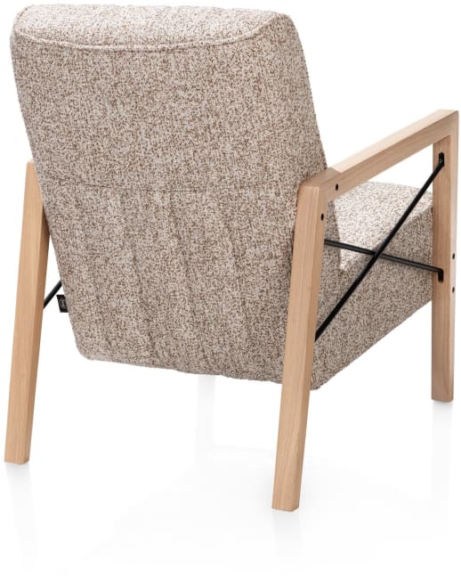 H&H - Cronos - Pur - fauteuil avec accoudoir en bois vintage clay / white / black