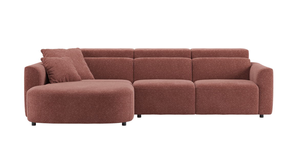 XOOON - Cantello - Salons - Longchair curved links incl. 2 armkussens - 2,5 zits arm rechts