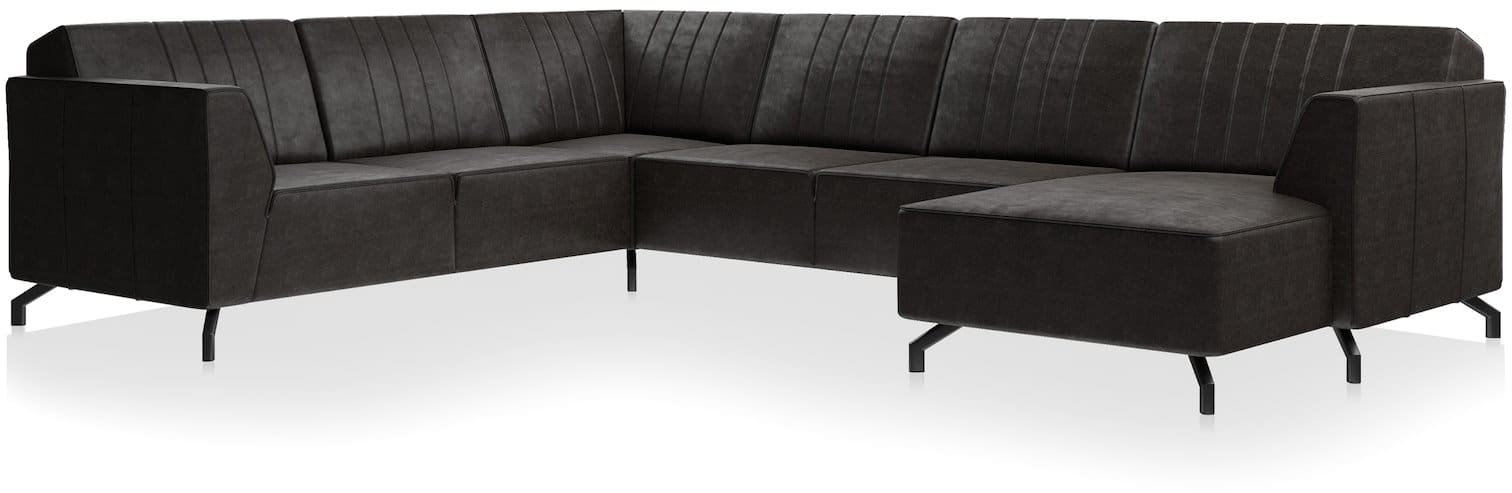 H&H - Olbia - Canapés - 2 places accoudoir gauche - partie d'angle - 2 places sans accoudoir + meridienne droit