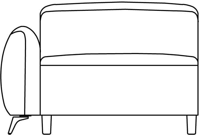 XOOON - Rimini - Salons - 1,5-zits xl - arm links