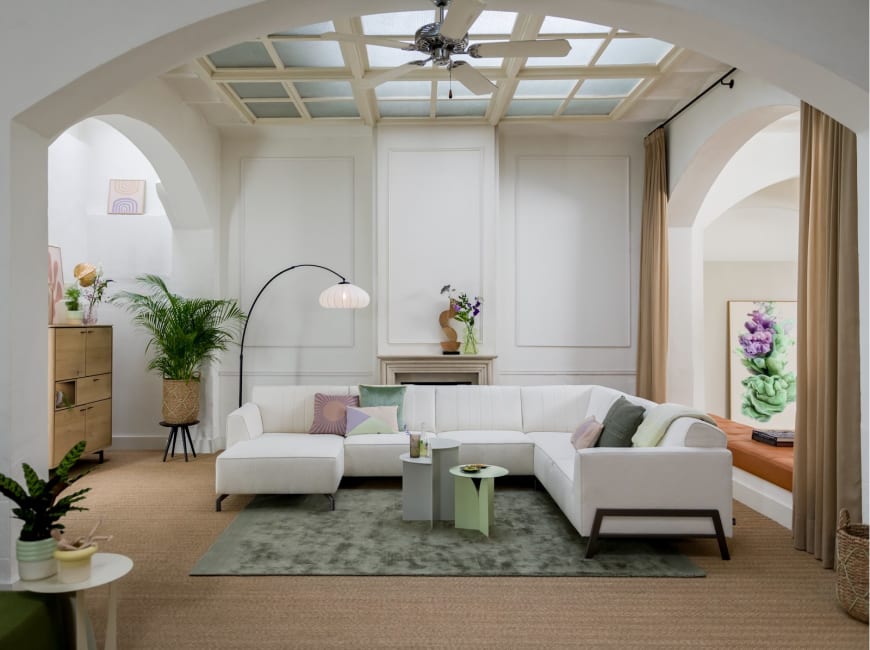 H&H - Olbia - Industriel - Canapés - 2.5-places sans accoudoir + meridienne - gauche