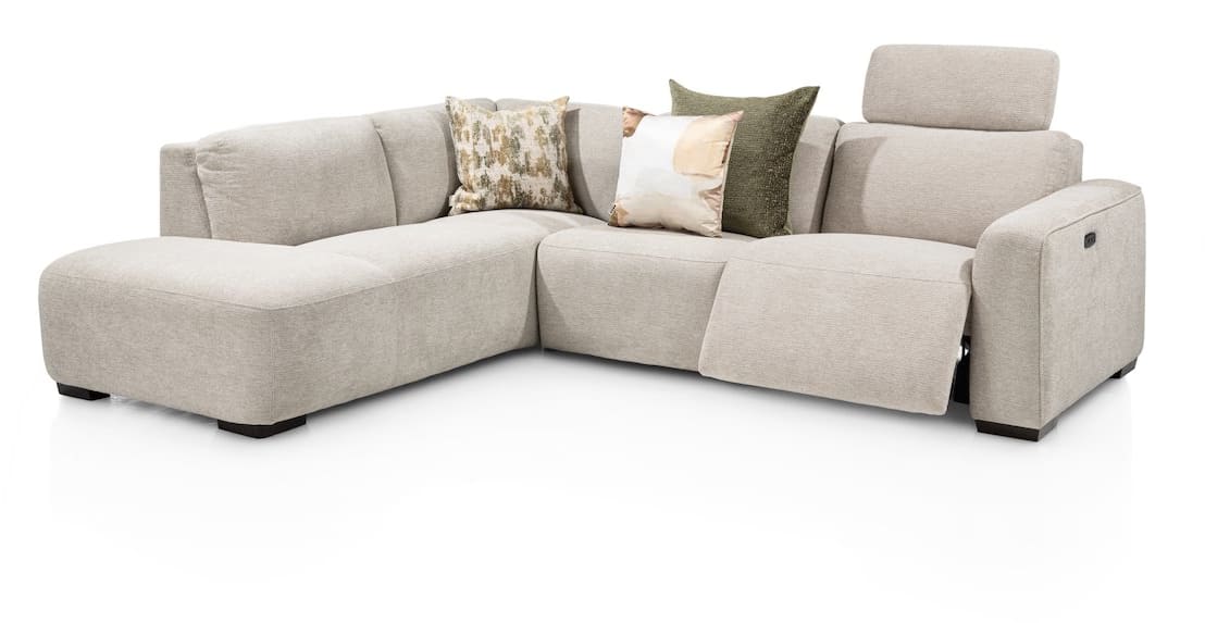 Happy@Home - Babette - Banken - 3 zits arm rechts electrisch + 1 hoofdsteun - ottomane big links