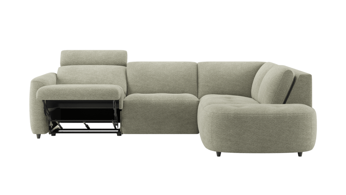 Henders & Hazel - Rochelle - Canapés - 3 places gauche reglable electrique avec appui-tete - ottomane grande droite
