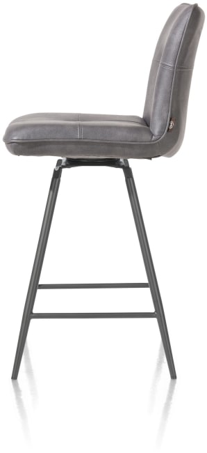 H&H - Noé - Industriel - chaise de bar pivotante - pieds graphite