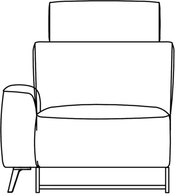 XOOON - Carini - Sofas - 1-Sitzer Armlehne links - elektrisch 1 Motor + 1 Kopfstütze - inkl. Bonellfederkern
