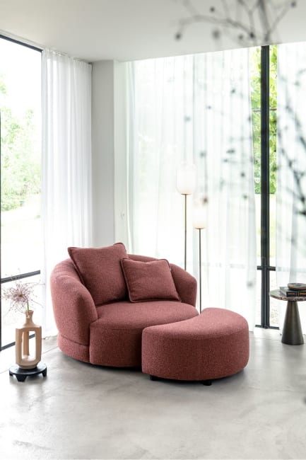 XOOON - Cervos - Sessel drehbar - rund 130cm inkl. 1 Kissen 60x60 + 1 Kissen 45x45