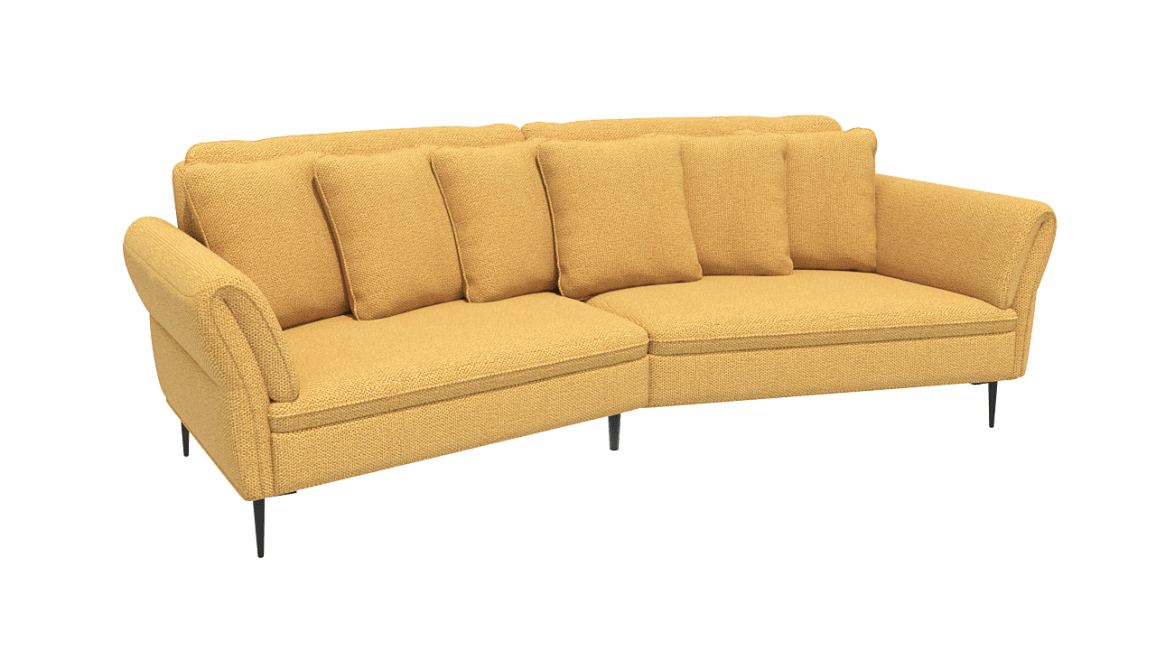 H&H - Lynde - Canapés - Canapé 4 places rond 2 parties