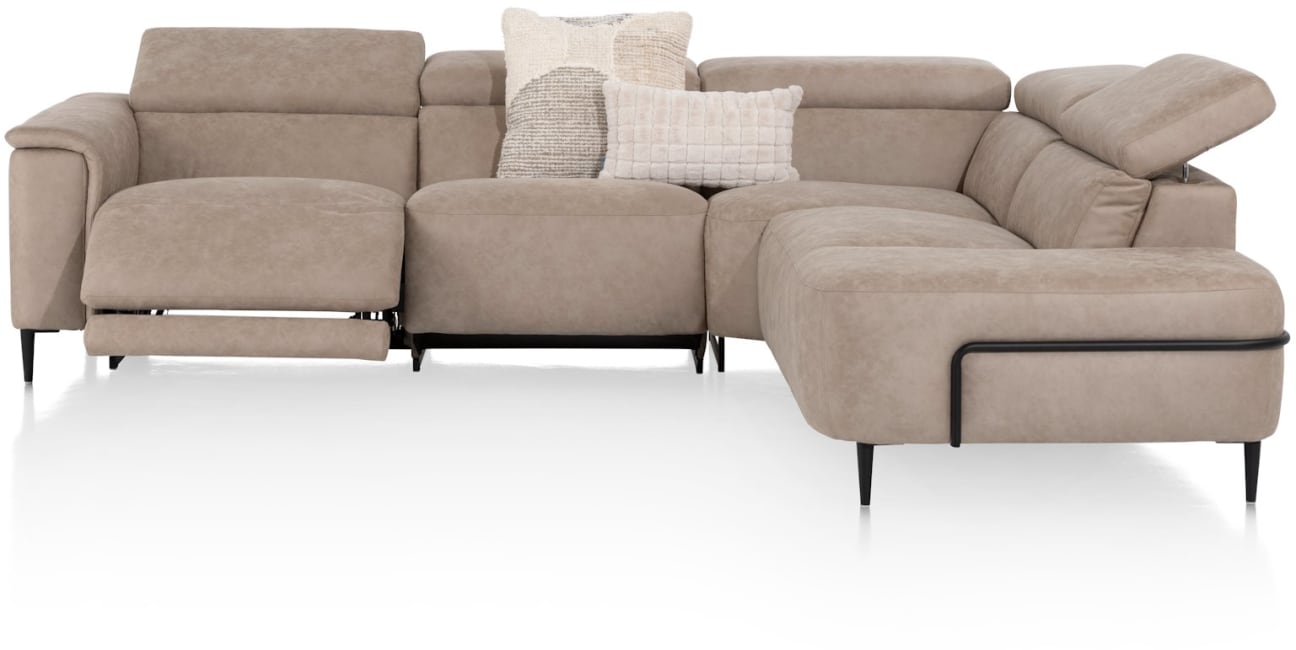 H&H - Cassie - Canapés - 2,5 places accoudoir gauche electrique - partie d&#39;angle - ottomane petite droite