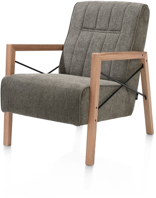 Henders & Hazel - Northon - Natuerlich - Sessel mit Holz Armlehne vintage clay / white / black