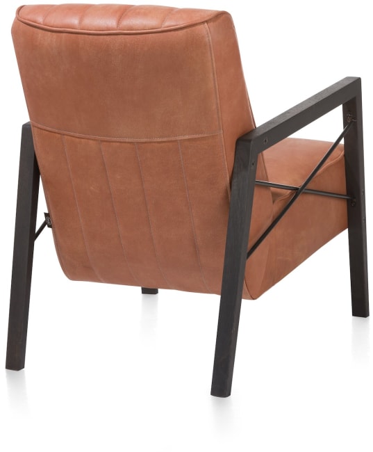 H&H - Cronos - Pur - fauteuil avec accoudoir en bois vintage clay / white / black