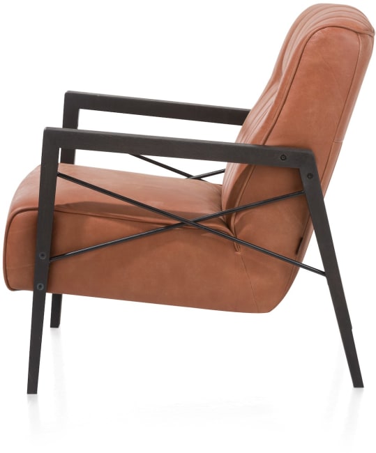 H&H - Cronos - Pur - fauteuil avec accoudoir en bois vintage clay / white / black