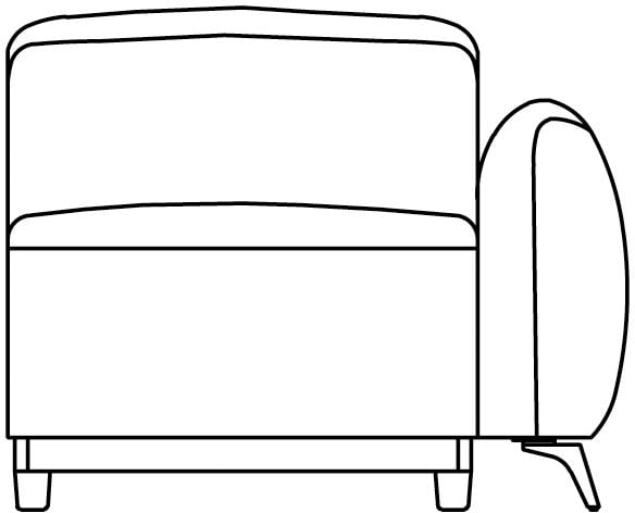 XOOON - Rimini - Salons - 1-zits - elektrisch verstelbaar - arm rechts