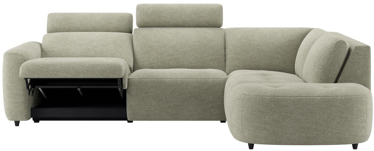 H&H - Killem - Canapés - 3 places gauche reglable electrique avec appui-tete - ottomane grande droite