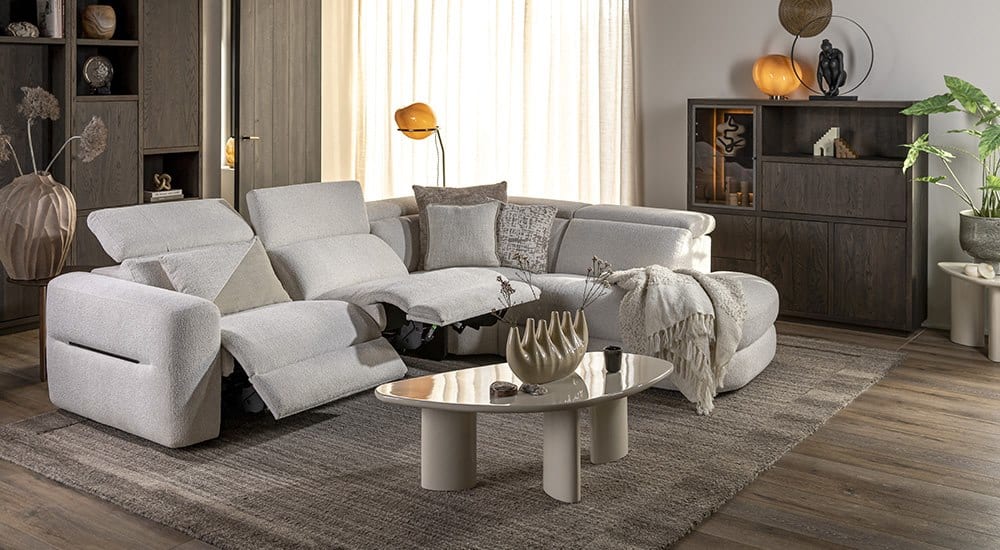 Henders and Hazel - Tivoli - Salons - 1,5-zits elektrisch verstelbaar - 1,5-zits - longchair rechts - hoofdsteunverstelling