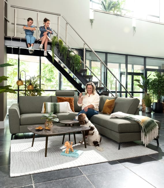 Happy@Home - Hartford - Modern - Banken - 2.5-zits + ottomane rechts