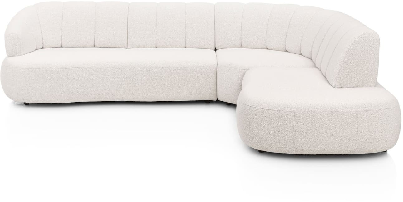 Henders & Hazel - Burgos - Sofas - 3 Sitzer Armlehne links fest - Eckteil gross fest - Ottomane rechts klein fest