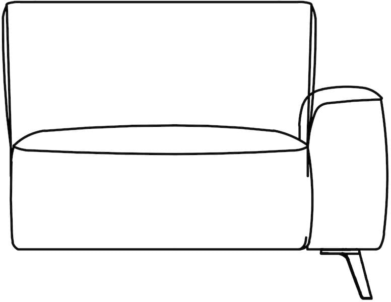 XOOON - Carini - Sofas - 1-Sitzer xl Armlehne rechts - fest - inkl. Bonellfederkern