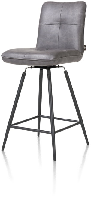 H&H - Noé - Industriel - chaise de bar pivotante - pieds noir