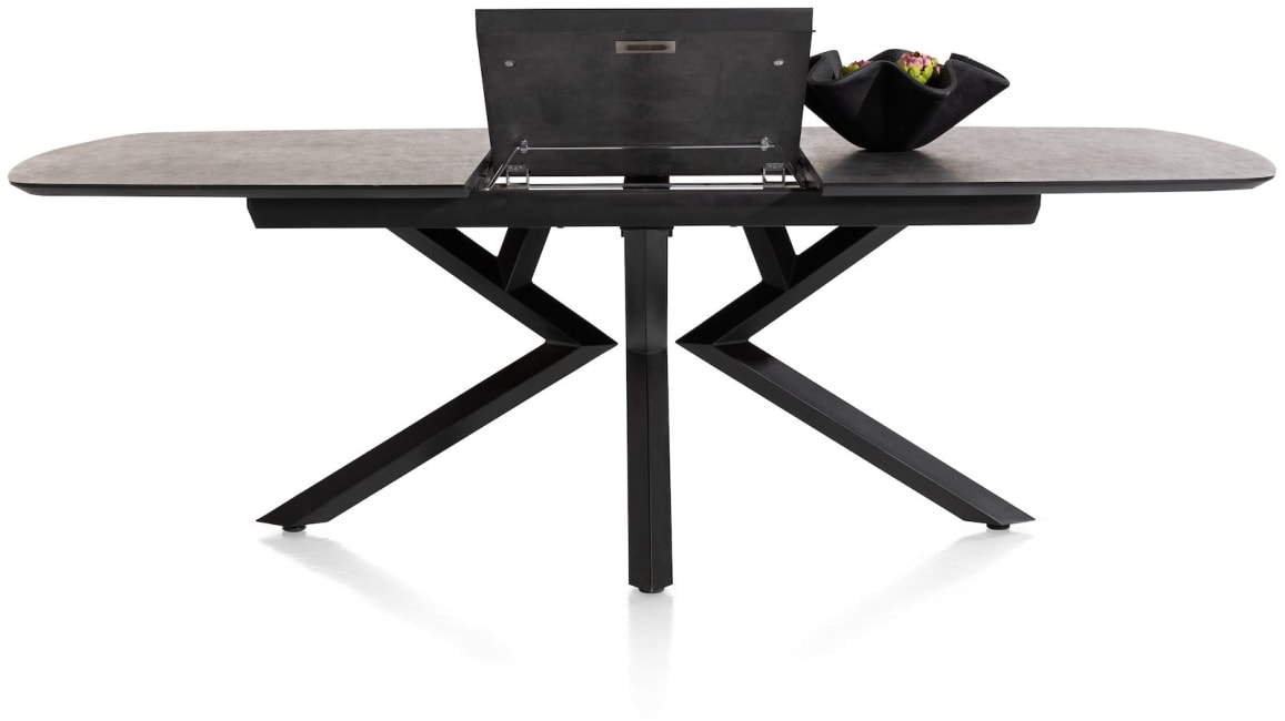 masa Masura ovale uitschuiftafel met metalen poot 180(+60)x110cm
