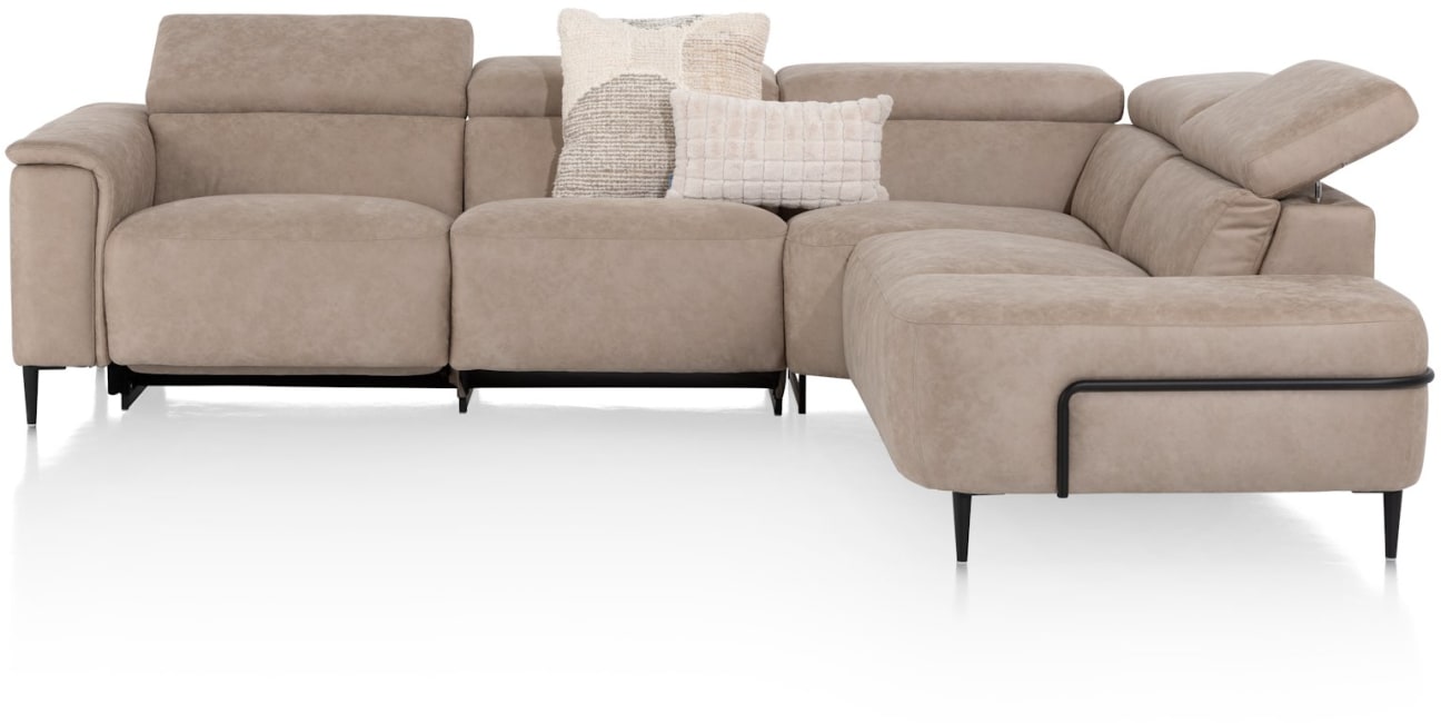H&H - Cassie - Canapés - 2,5 places accoudoir gauche electrique - partie d&#39;angle - ottomane petite droite