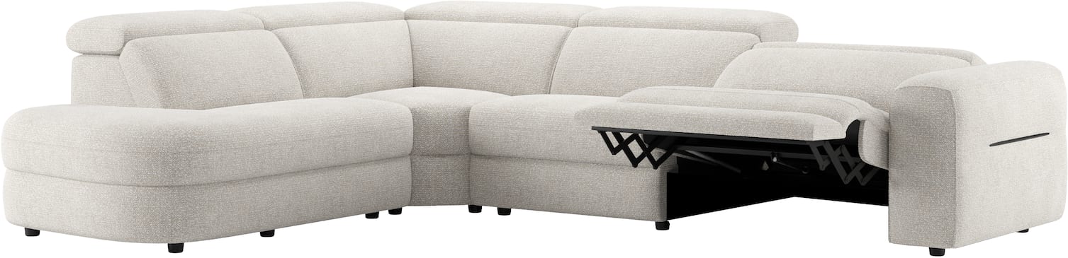 H&H - Delphine - Canapés - ottomane petite gauche - partie d'angle - 1,5-places - 1,5-places XL electrique -appui-tete reglable