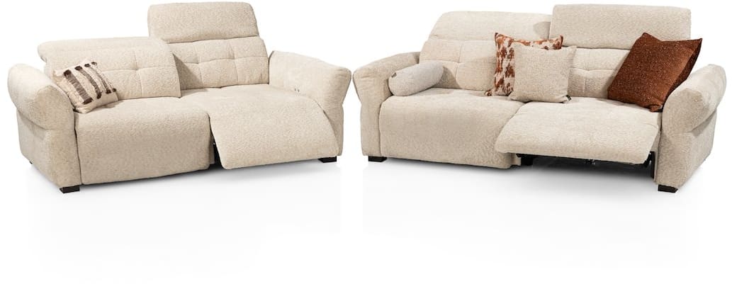 Henders & Hazel - Bologna - Sofas - 3-Sitzer - verstellbare Rückenlehne - elektrisch verstellbare Füßstütze