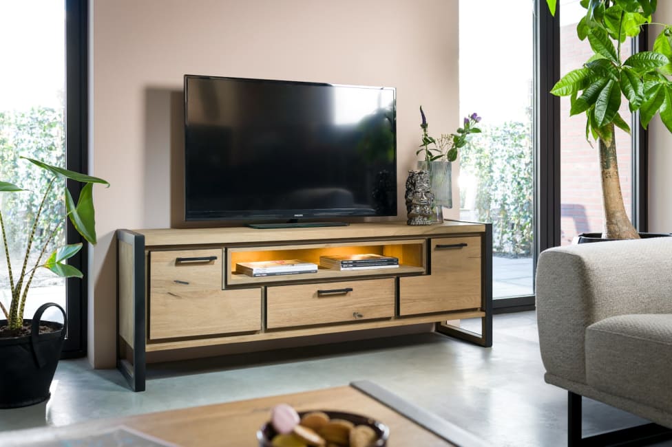 Tenzo Bali Eiken Dressoir Met Latjes - 176x40x76cm