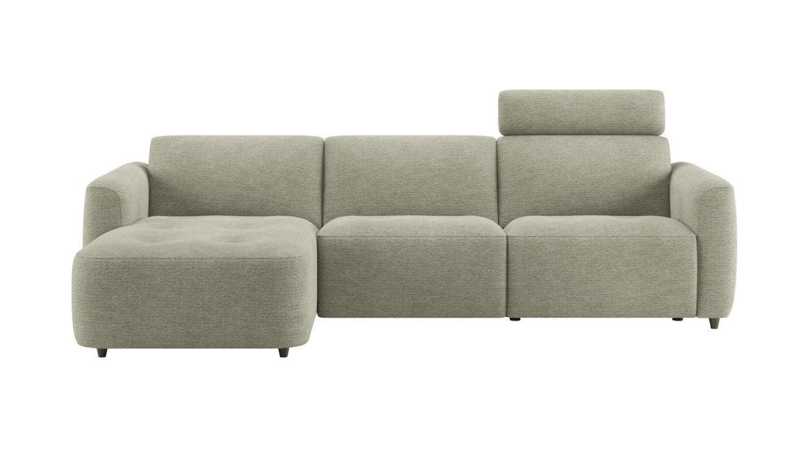 Henders and Hazel - Rochelle - Banken - longchair links - 3 zits rechts electrisch verstelbaar met hoofdsteun