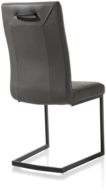 H&H - Alexis - Moderne - chaise - metal noir - pieds traineau rectangle - poignee rectangle