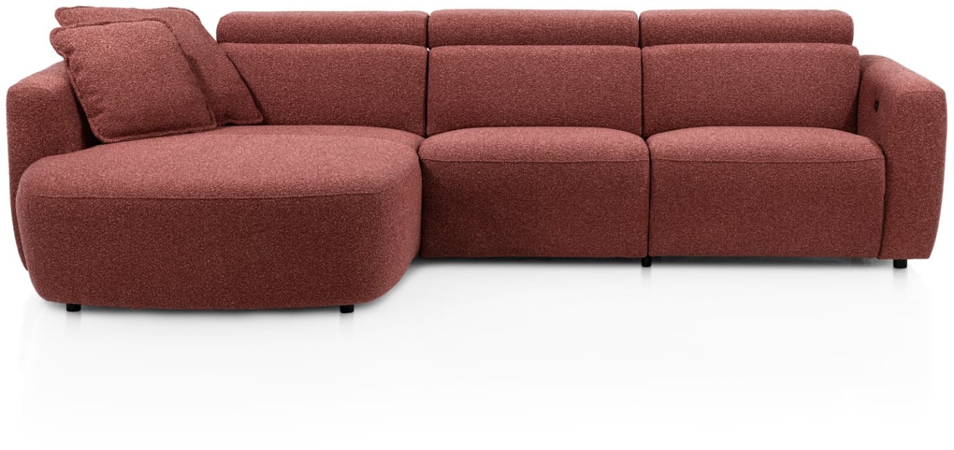 XOOON - Cantello - Sofas - Longchair curved links inklusive 2 Armkissen - 2,5 Sitzer Armlehne rechts