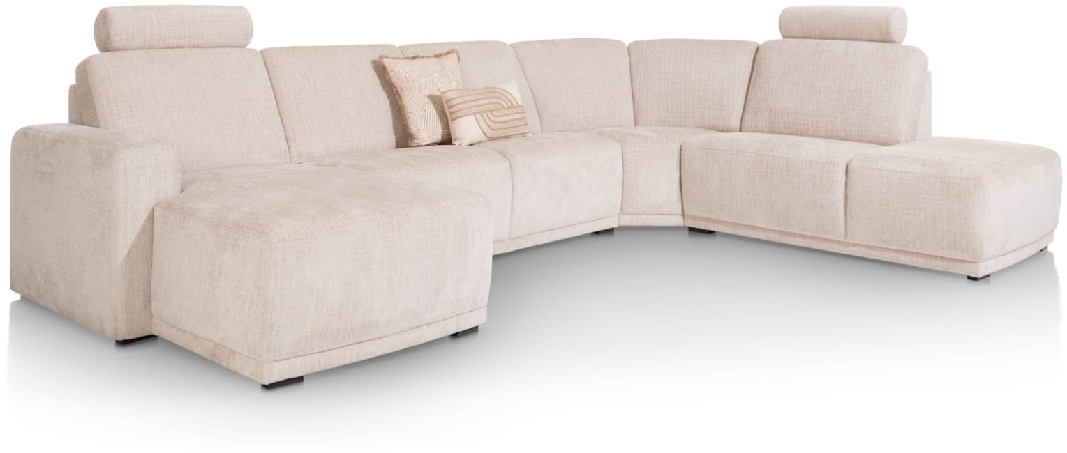 Happy@Home - Morris - Banken - Longchair links - 2,5 zits zonder armen - hoek rond - ottomane small rechts