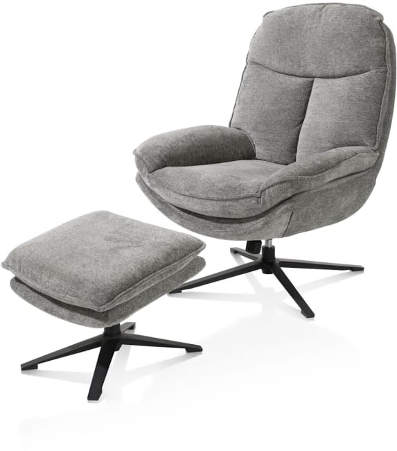 Grauer Sessel Florence (inkl. Hocker)