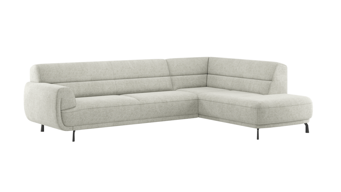 XOOON - Belem - Sofas - 3 Sitzer Armlehne links hoch - Ottomane medium rechts hoch