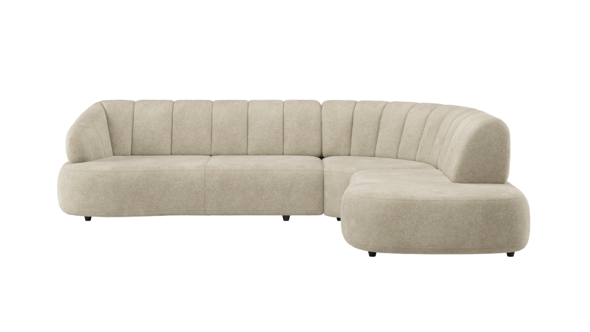 H&H - Coimbra - Canapés - 3 places accoudoir gauche fixe - grande element d&#39;angle - petite ottomane droite fixe