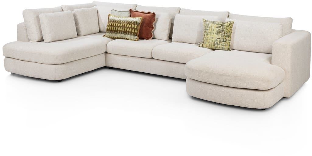 H&H - Delhi - Canapés - ottomane gauche - 2,5 places sans accoudoirss - meridienne droite