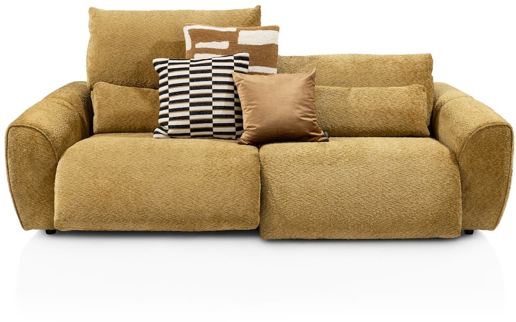 H&H - Cassel - Canapés - Canapé 3 places, appuie-tête réglables, 2x repose-pieds électrique