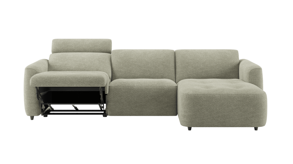 Henders and Hazel - Rochelle - Banken - 3 zits links electrisch verstelbaar met hoofdsteun - longchair rechts