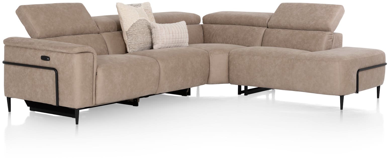 H&H - Cassie - Canapés - 2,5 places accoudoir gauche electrique - partie d&#39;angle - ottomane petite droite