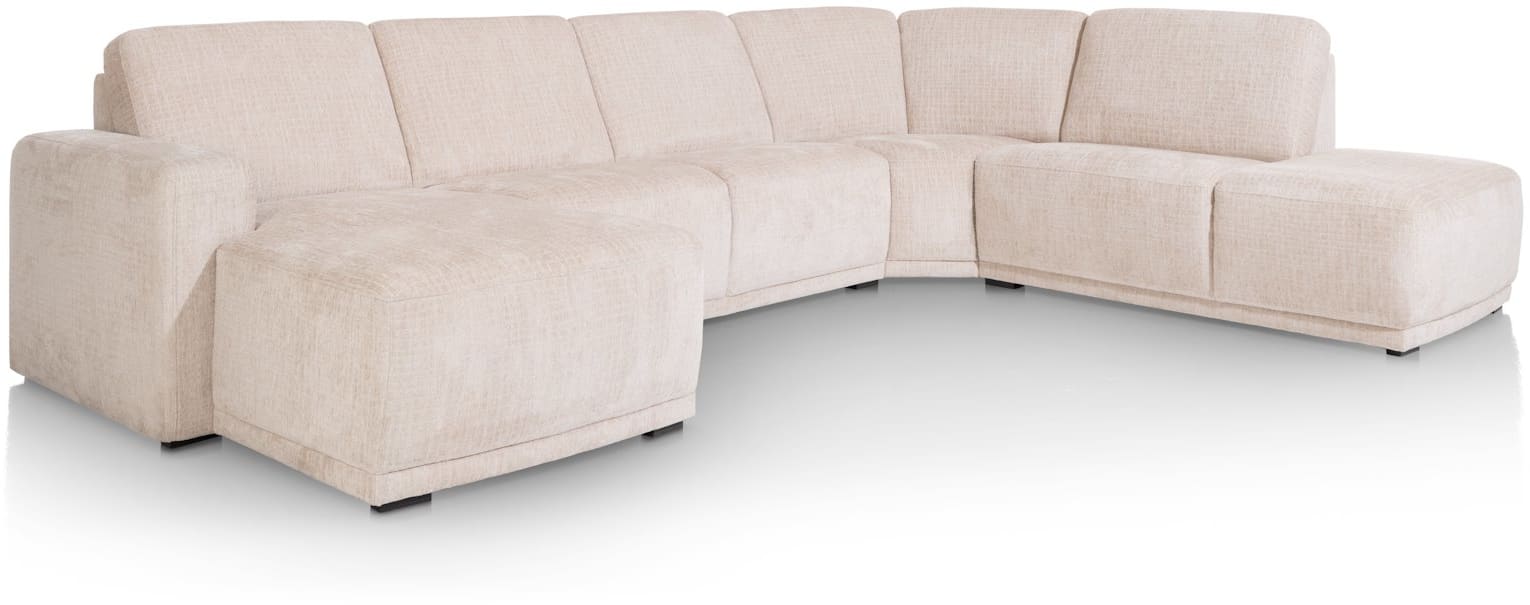 Happy@Home - Morris - Banken - Longchair links - 2,5 zits zonder armen - hoek rond - ottomane small rechts