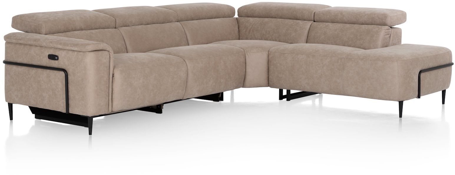 H&H - Cassie - Canapés - 2,5 places accoudoir gauche electrique - partie d&#39;angle - ottomane petite droite