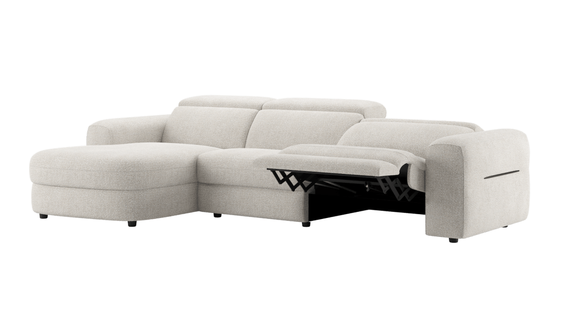 H&H - Delphine - Canapés - meridienne gauche - 1,5-places - 1,5-places reglable electrique - appui-tete reglable