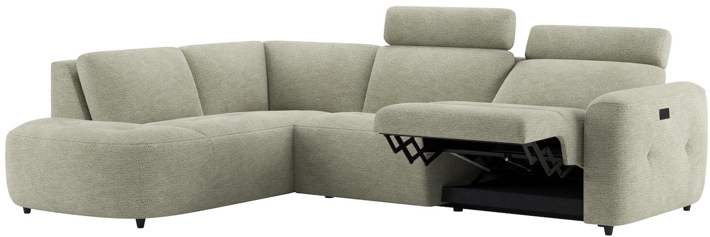 H&H - Killem - Canapés - ottomane grande gauche - 3 places droit reglable electrique avec appui-tete