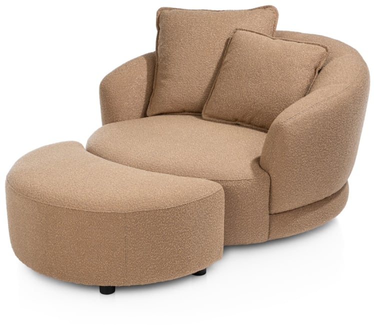 XOOON - Cervos - Sessel drehbar - rund 130cm inkl. 1 Kissen 60x60 + 1 Kissen 45x45