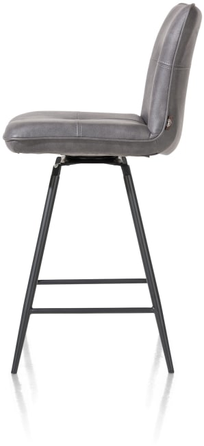 H&H - Noé - Industriel - chaise de bar pivotante - pieds noir