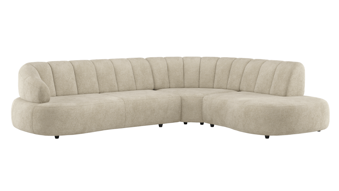 H&H - Coimbra - Canapés - 3 places accoudoir gauche fixe - grande element d&#39;angle - petite ottomane droite fixe